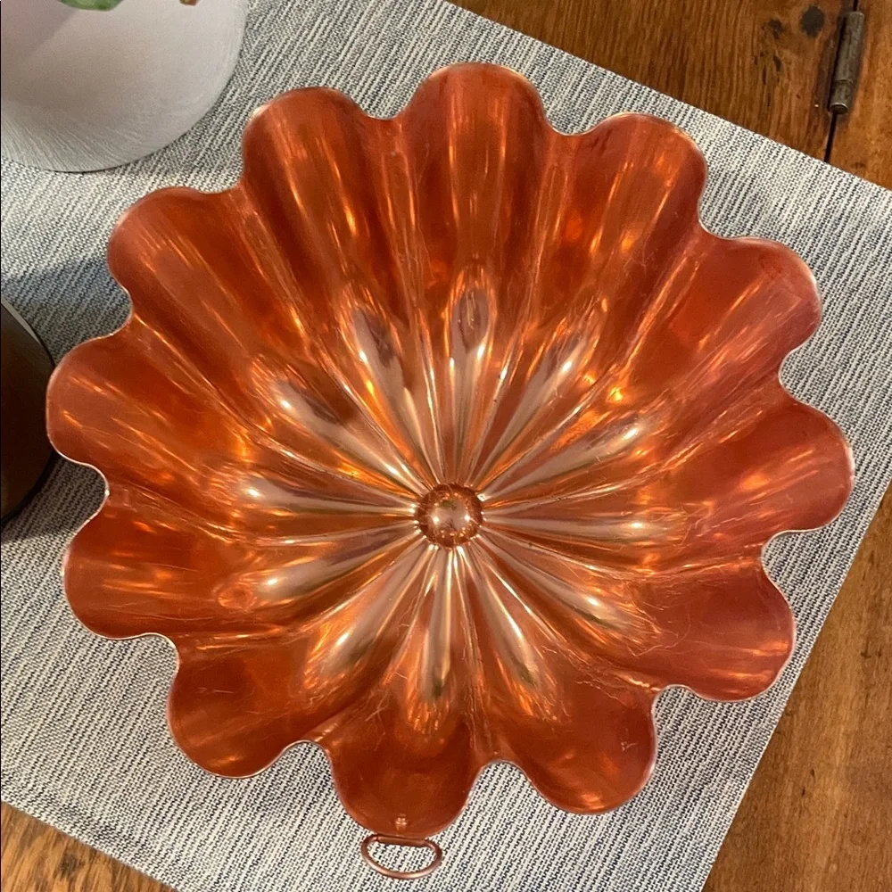 Vintage Copper Fluted Mold 3.5 Cup– Farmhouse Kitchen Décor